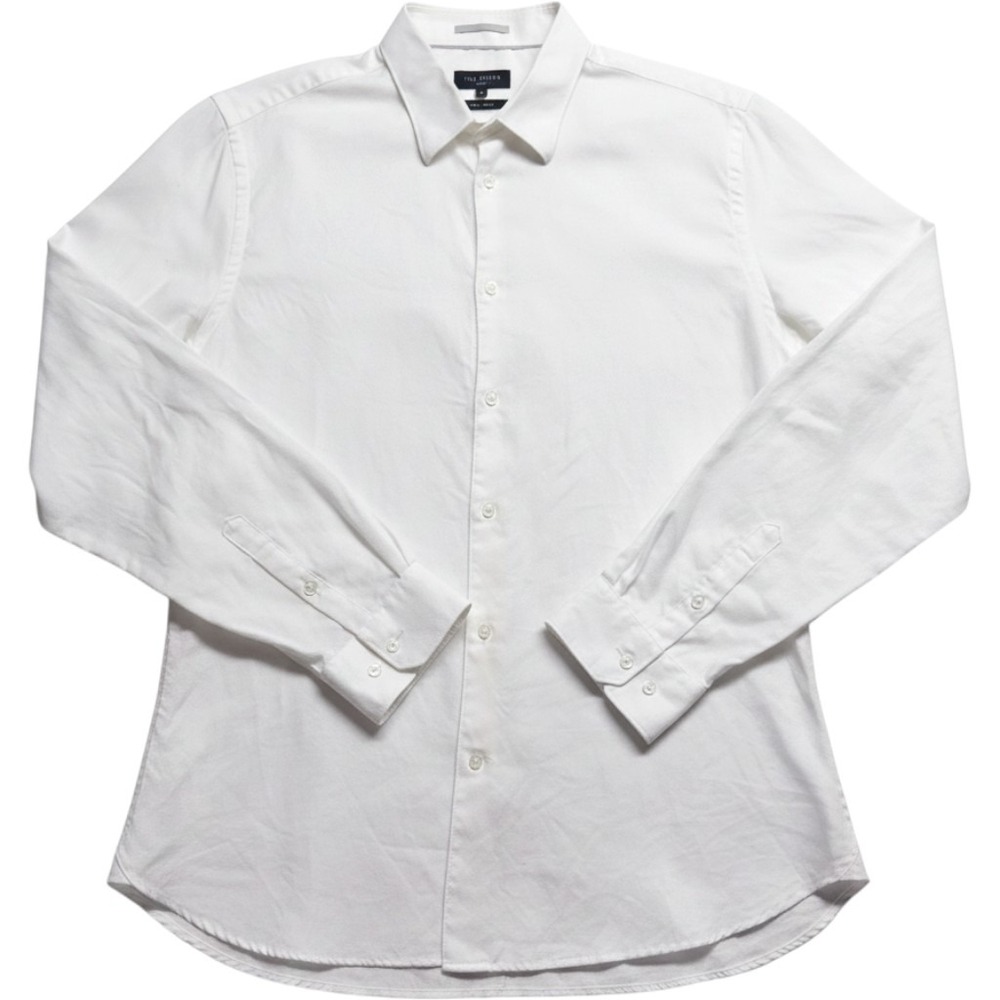 Ted Baker London Mens Slim Fit Dress Shirt White Textured Long Sleeve 16.5 42